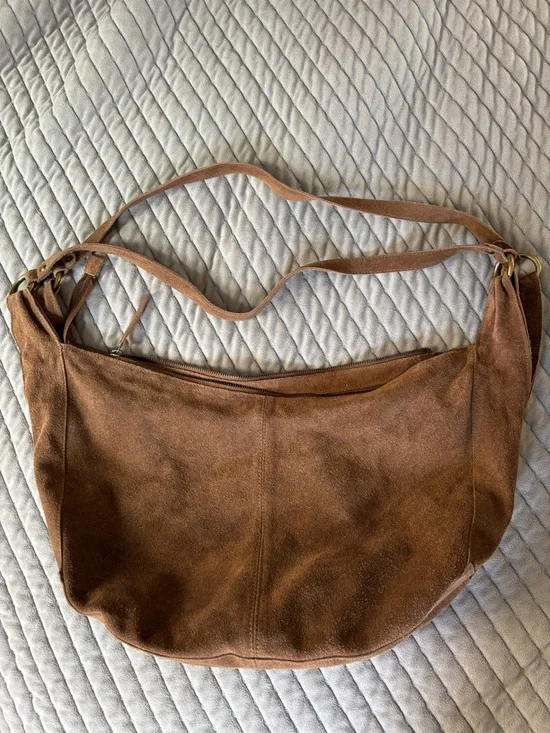 Free People Chestnut Suede Hobo Bag - Picture 1 of 5